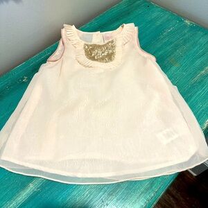 Sweet pink, chiffon and sequin girls shirt